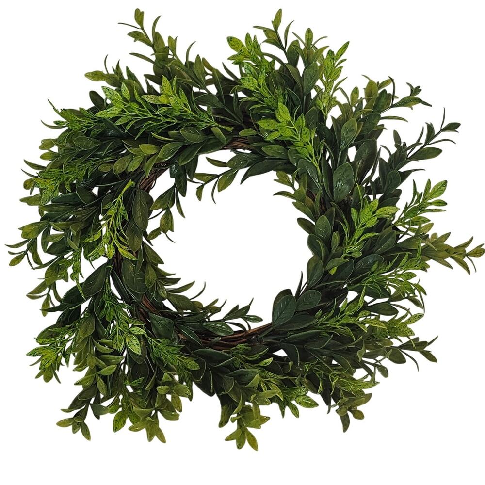 Greenery Wreath 14" Grapevine Faux Boxwood Floral Decor Hobby Lobby Bella Vita